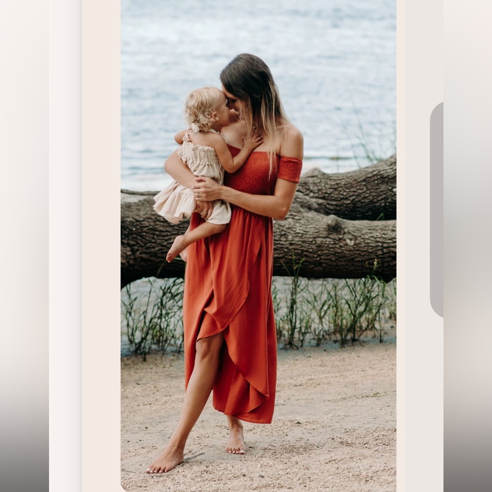 Indie Blue Burnt Orange/Brick XS Dress